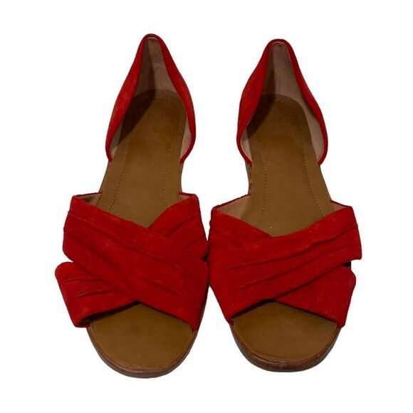 Franco Sarto Red Leather Casual Sandals - Picture 1 of 7